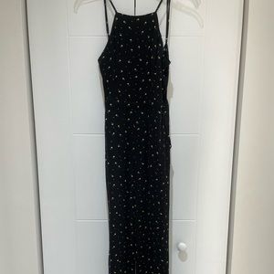 Abercrombie & Fitch Long Black Jump Suit with Floral Design